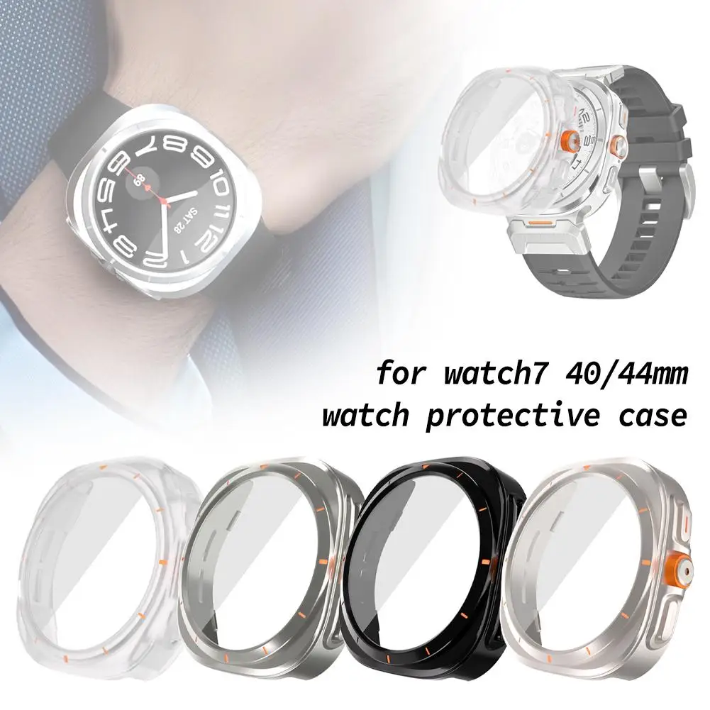 Change To Ultra Case for Samsung Galaxy Watch 7 44mm 40mm Upgrade To Galaxy Watch Ultra 47mm Tempered Glass Screen Protecto X2B9