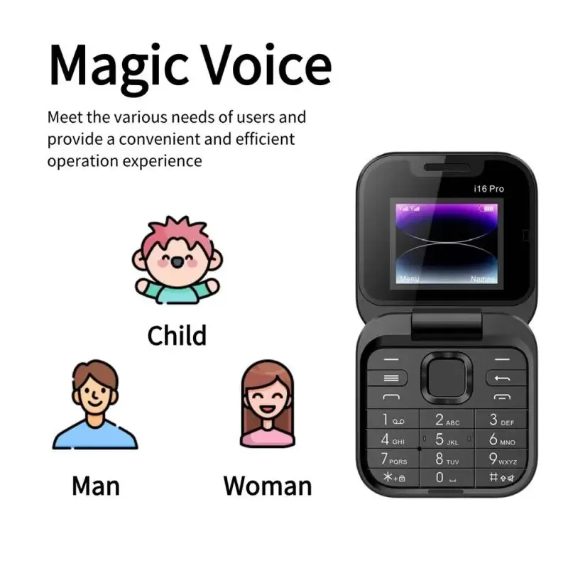 Small Foldable Mobile Phone Auto Call Record Speed Dial Dual SIM Card High Definition Rear Camera Flip Telephones Cellphones